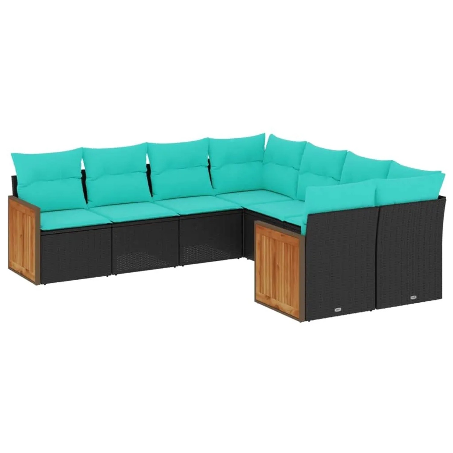 vidaXL 8-Tlg Gartensofa-Set mit Kissen Schwarz Polyrattan 3228234 günstig online kaufen