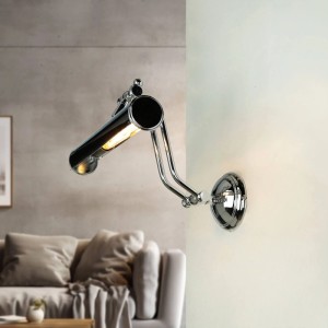 Licht-Erlebnisse Bilderleuchte Echt-Messing E14 30 cm Breit Schwenkarm In Silber