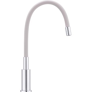 baliv Küchenarmatur KI-1820 Chrom-Taupe mit flexiblem Silikonauslauf.