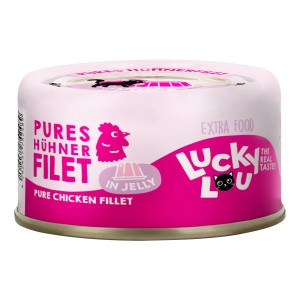 Lucky Lou Katzen-Nassfutter Hühnerfilet in Jelly, 70g Dose.
