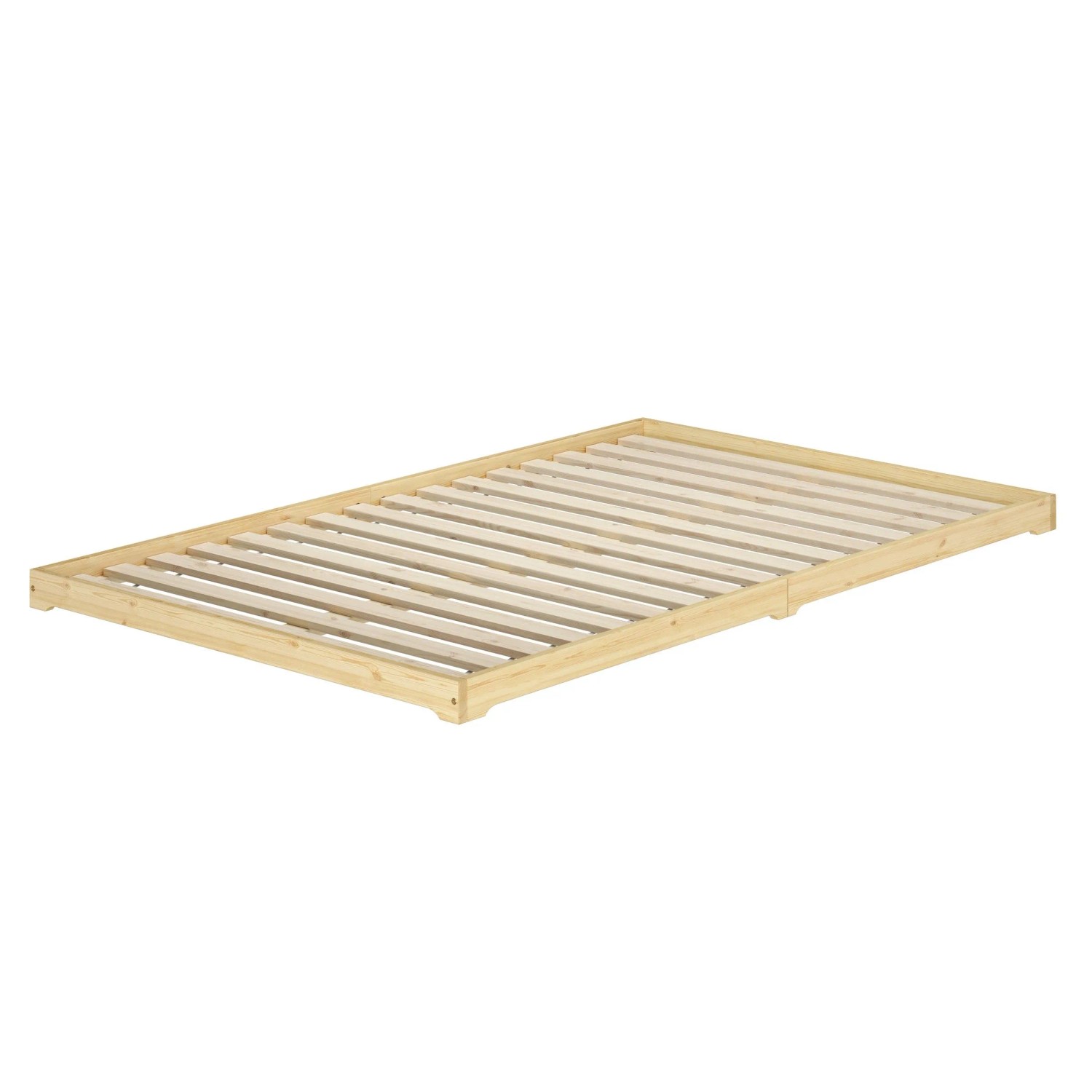 Erst-Holz Überlänge Niederflurbett Niedrig Massivholz Kiefer Massiv 140 x 220 cm Rollrost inkl.