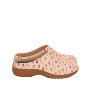 Blackfox Clog Mona Gr. 38 Pfirsich mit Blumenmuster, Gartenclog für Damen.