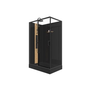 Vente-unique Duschkabine Vituna Schwarz 120 cm