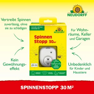 Neudorff Spinnenstopp 30 m²: Ultraschallgerät zur Spinnenabwehr für Innenräume.