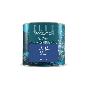 ELLE DECORATION by Crown Wandfarbe Into The Blue No. 251, matte blaue Innenfarbe im Farbdose.