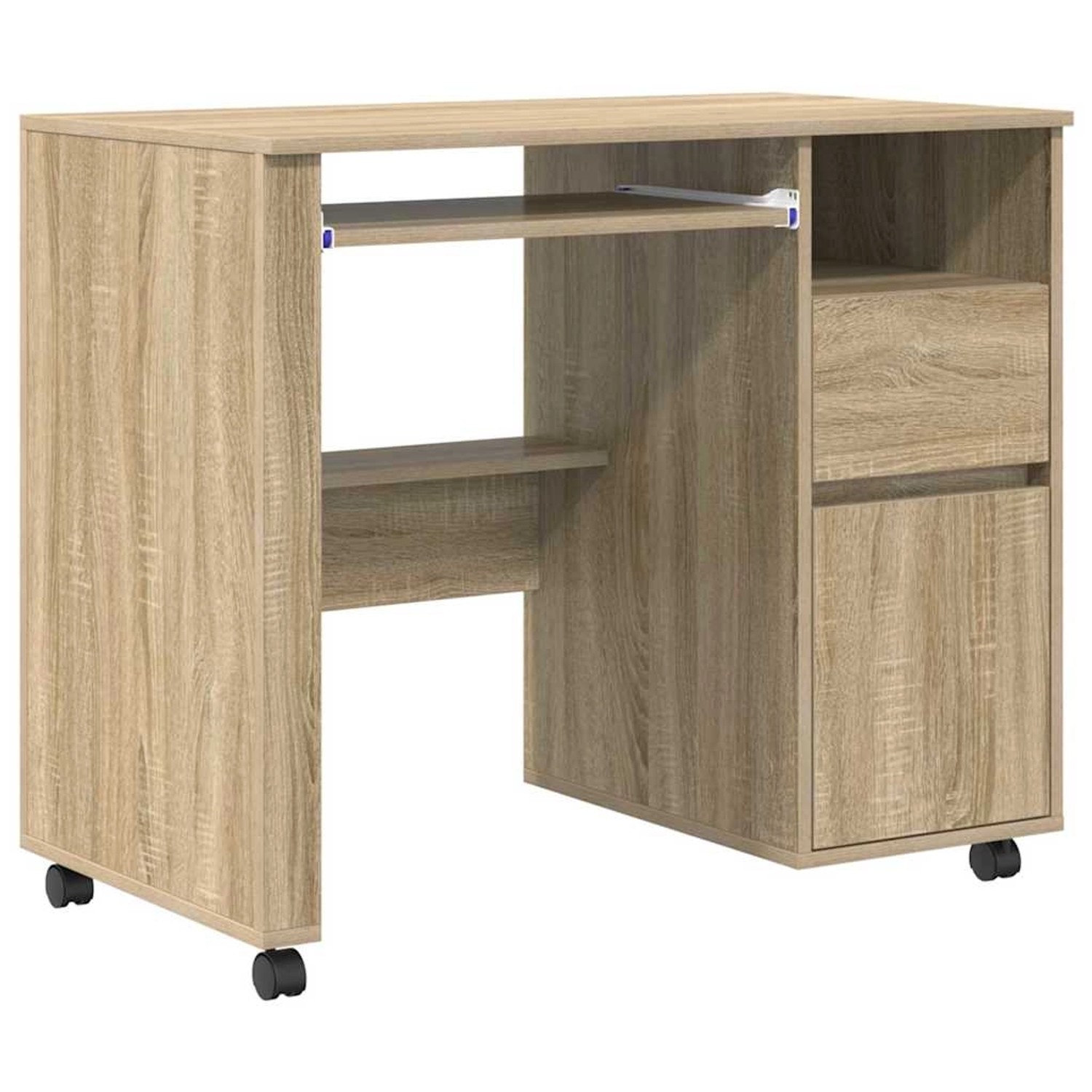 vidaXL Tisch mit Rollen Sonoma-Eiche 91 x 50 x 77 cm Holzwerkstoff 869532 günstig online kaufen