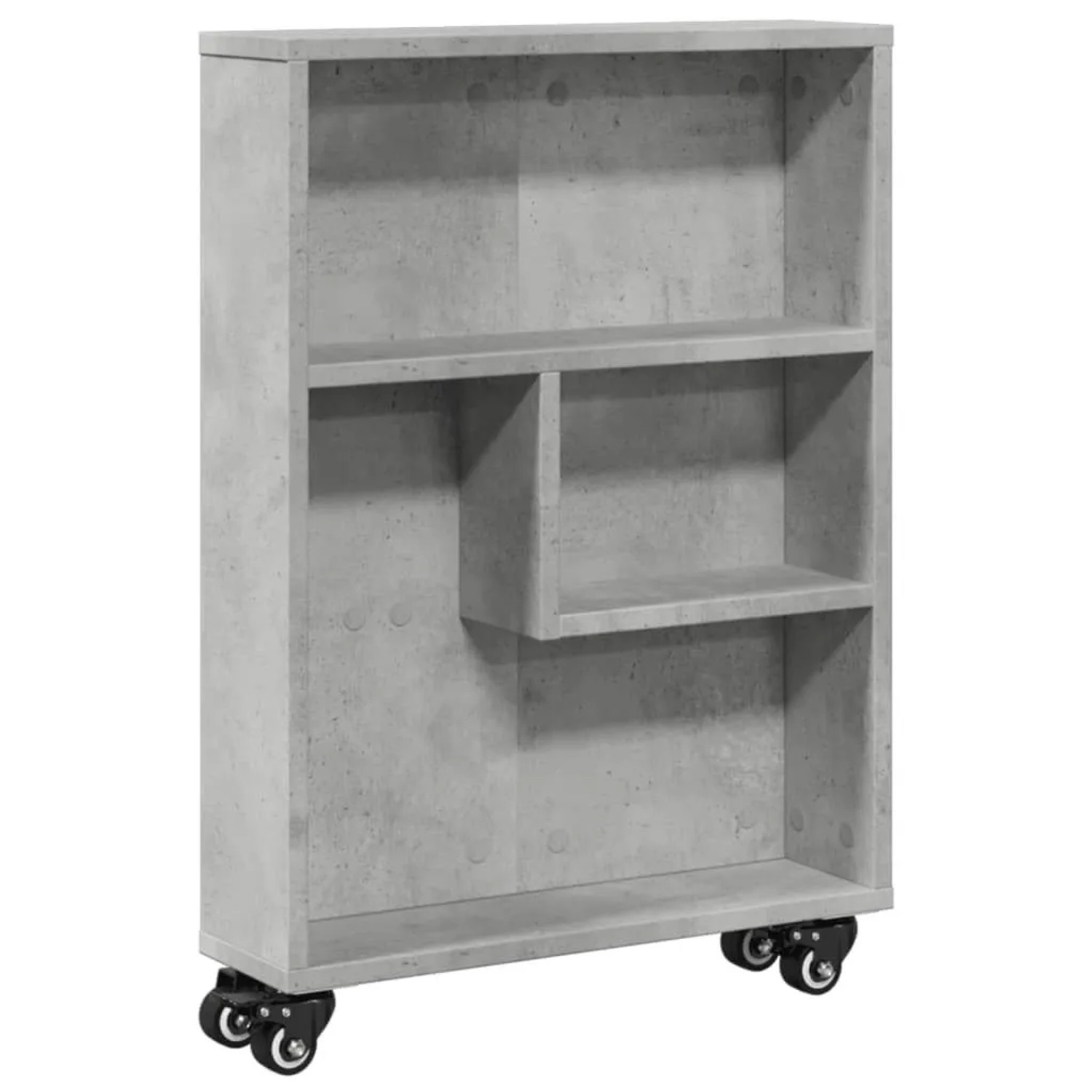 vidaXL Aufbewahrungswagen Schmal Betongrau 48x13x68 cm Holzwerkstoff 855226