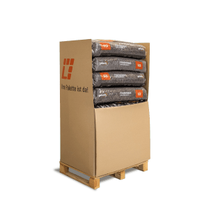 Palette mit 13 Säcken Galamio Pinienrinde Mix Fein (780l).