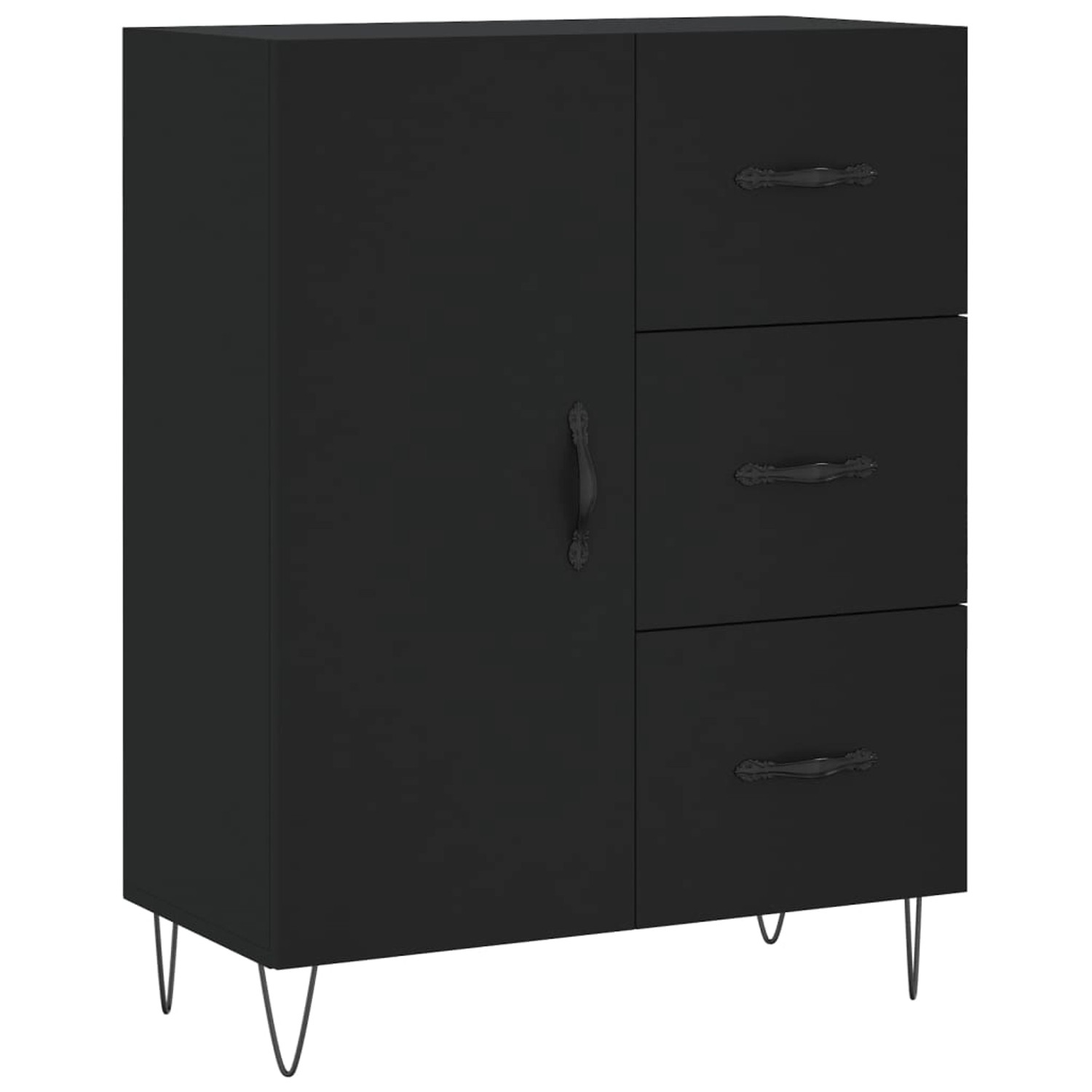 vidaXL Sideboard Schwarz 69,5x34x90 cm Holzwerkstoff 827909 günstig online kaufen