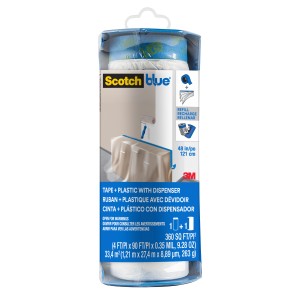 ScotchBlue Malerabdeckfolie mit Klebeband im Spender 1,21 m x 27,4 m Blau