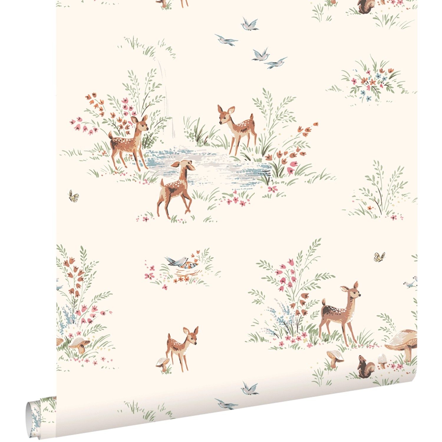 ESTAhome Tapete Hirsche Crème-Beige 50 x 900 cm günstig online kaufen