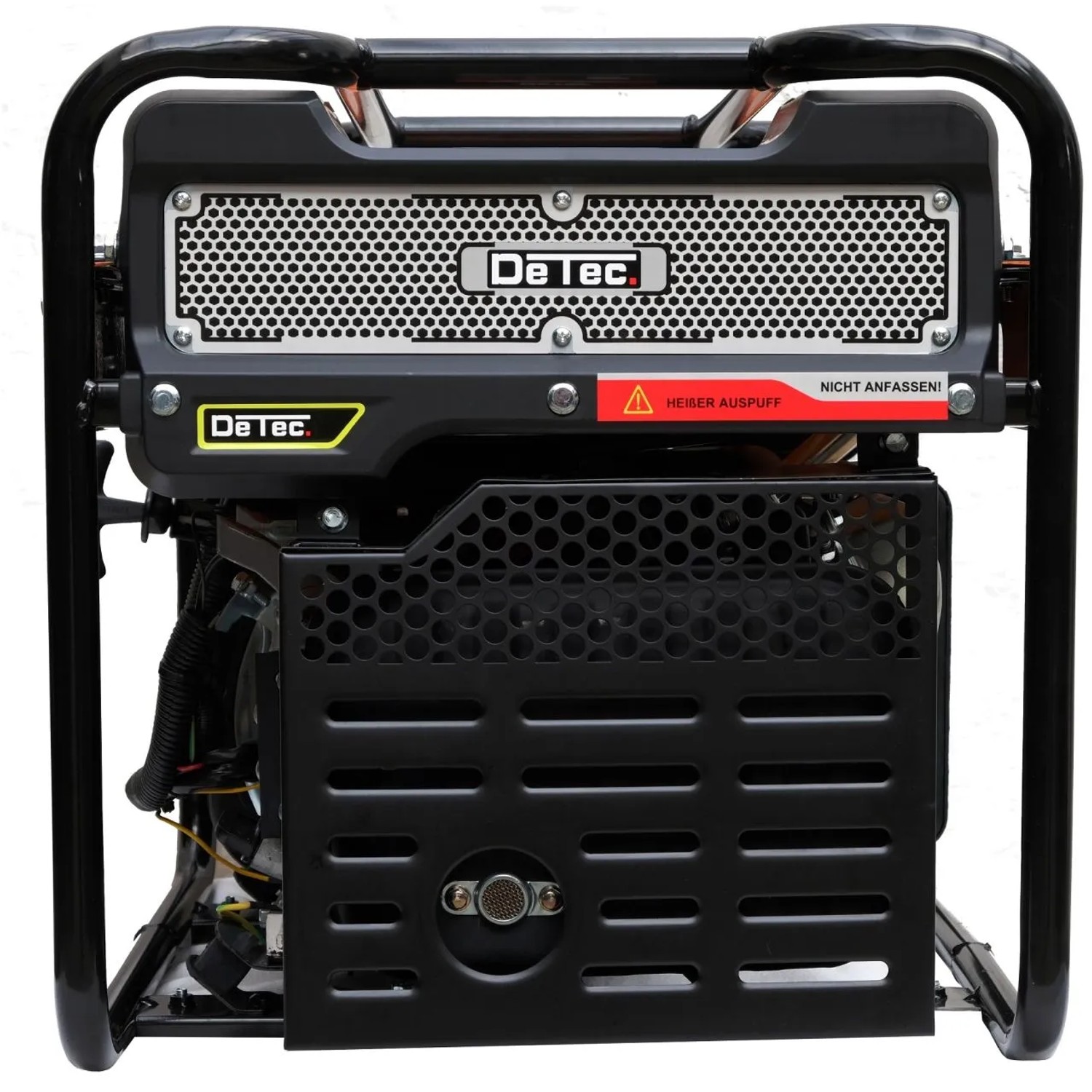 DeTec. Inverter Stromerzeuger 3,5 kW, Detailansicht der Rückseite des Stromgenerators.