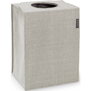 Brabantia Wäschekorbtasche 55L in Grau: Wäschekorb mit großer Öffnung und Tragegriffen.