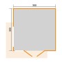 Grundriss Weka Gartenhaus Amberley 300x300 cm, Holz-Gartenhaus mit Doppeltür.