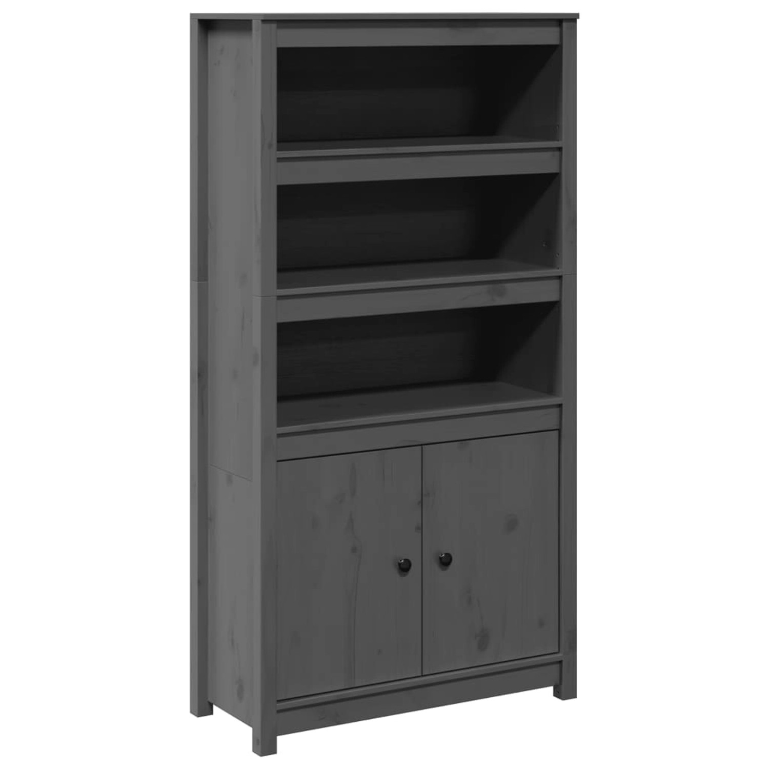 vidaXL Highboard Grau 80x35x154 cm Massivholz Kiefer 823521 günstig online kaufen