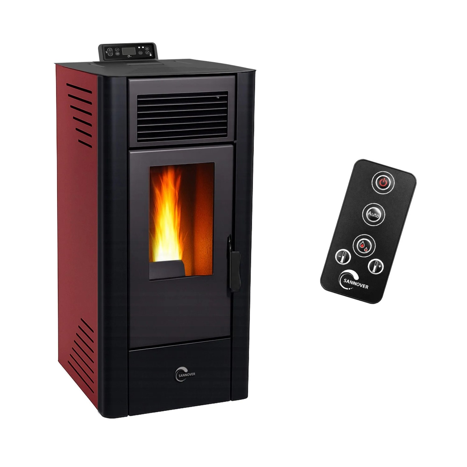 Sannover Pelletofen Anita 11,6 kW Bordeaux