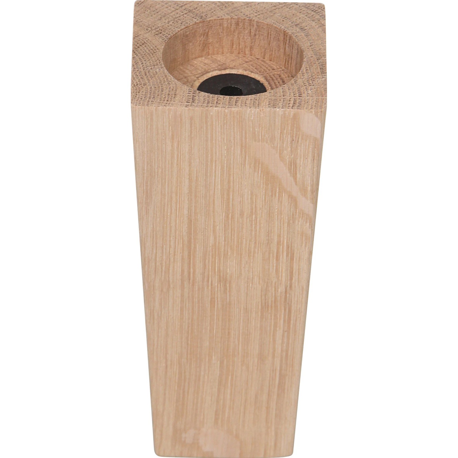 Quadratischer Möbelfuß aus Eiche, 130 mm hoch, für individuelle Möbelgestaltung.