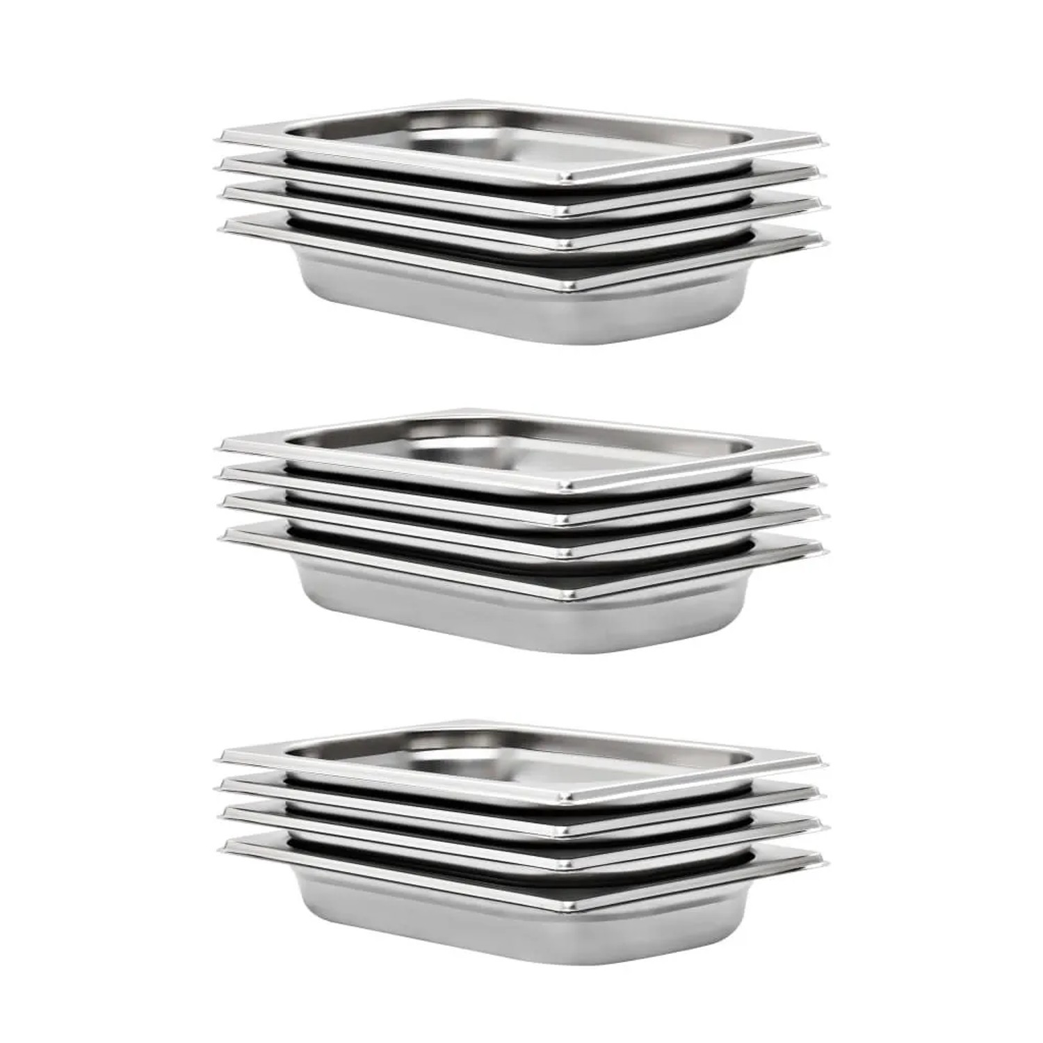 vidaXL Gastronormbehälter 12 Stk GN 1/4 40 mm Edelstahl 50900