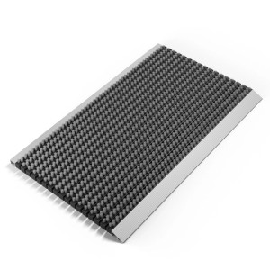 Björn&Schiller Fußmatte mit Aluminiumrahmen und Bürsten, grau, 55x90 cm, für den Außenbereich.