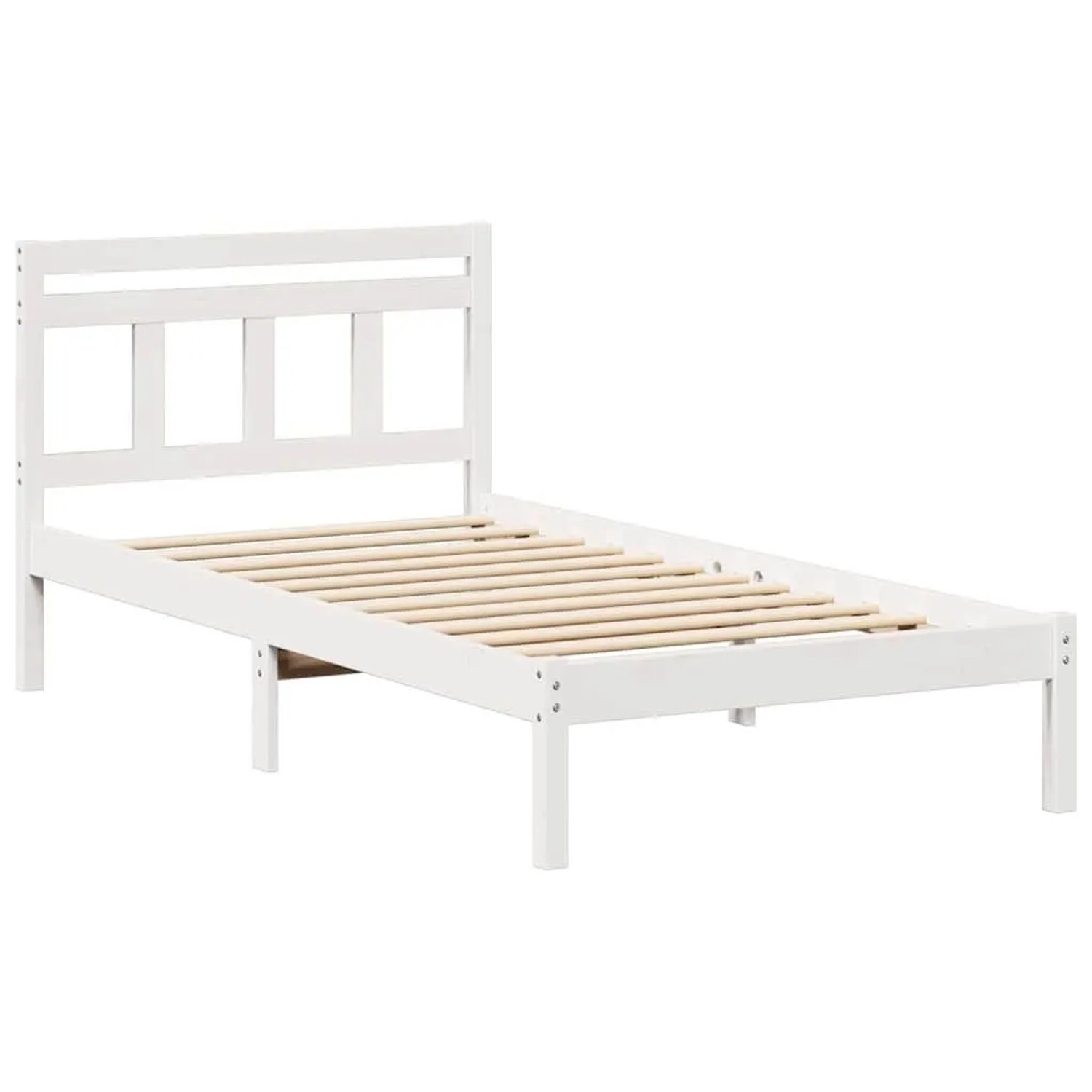 vidaXL Bettrahmen Weiß 90 x 190 cm Massives Kiefernholz 872354