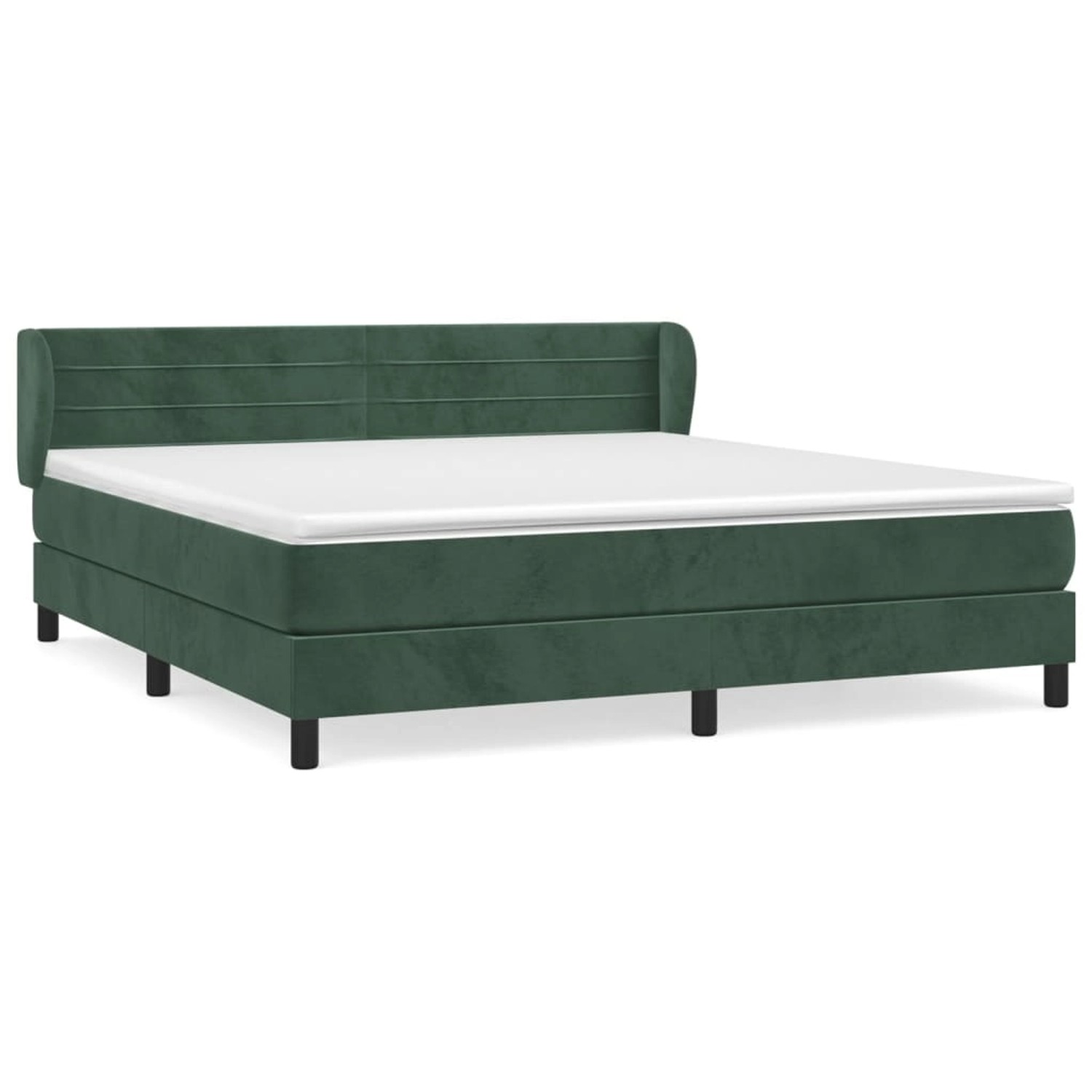 vidaXL Boxspringbett mit Matratze Dunkelgrün 180x200 cm Samt1537165 günstig online kaufen