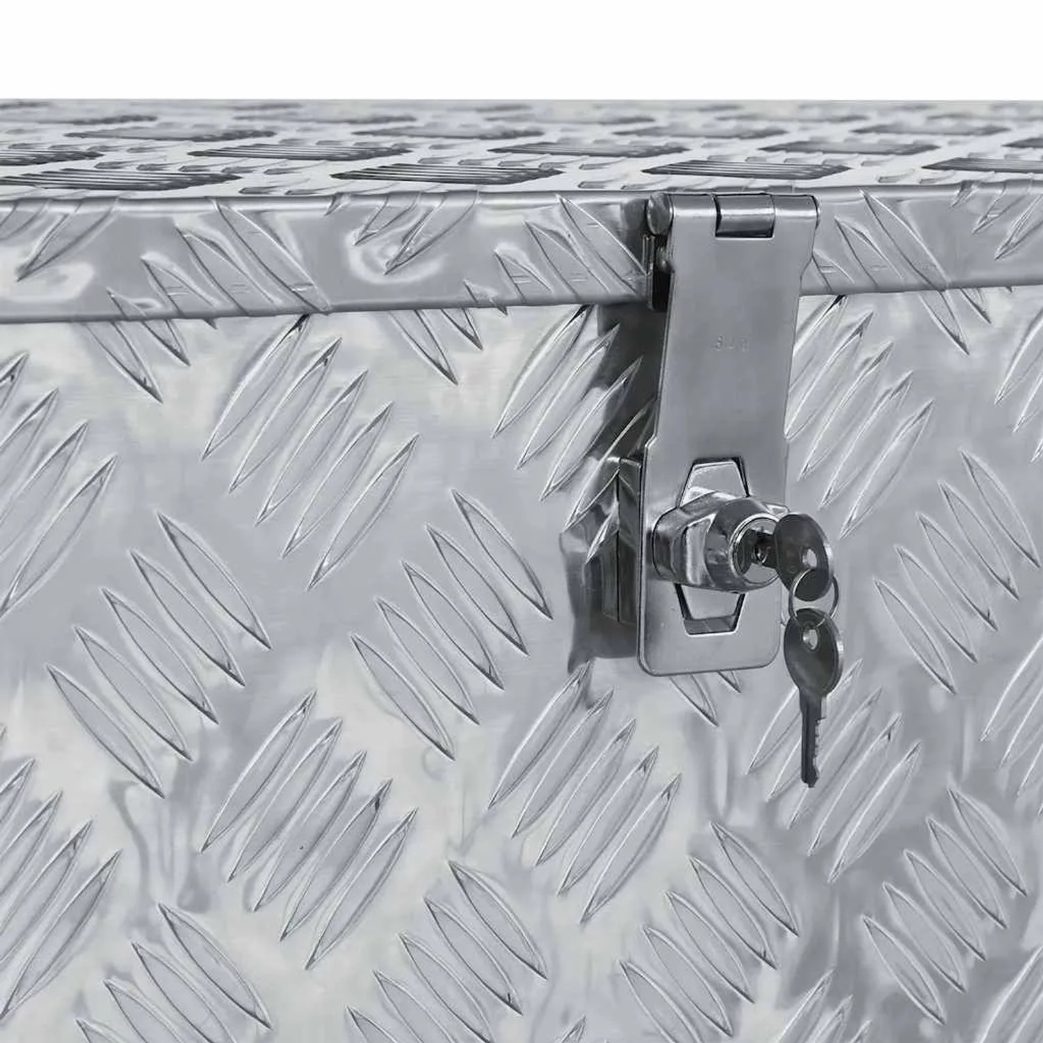 DELUKE Aluminiumbox Mit Deckel Abschließbar Alubox Deichselbox Alu Anhängerbox Werkzeugkiste Transportbox Metallkiste 110,5x38,5x40cm Silber_6