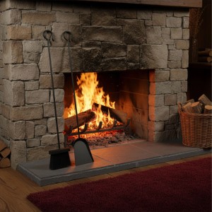 Relaxdays Kamin Kehrset Eisen Schwarz Feuerfest 76 cm x 12 cm x 3,5 cm 1 kg