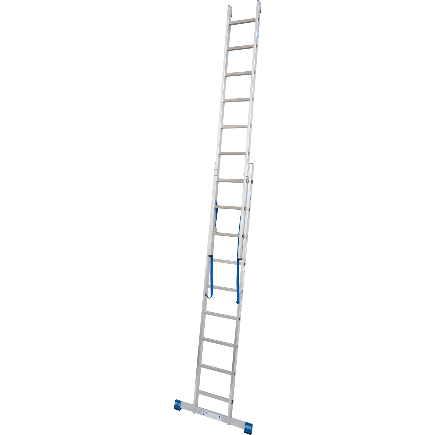 Krause Mehrzweckleiter Stabilo, 2-teilig, aus Aluminium, mit breiter Quertraverse für sicheren Stand.