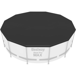 Bestway Pool Abdeckplane, Ø 366 cm, schwarz, für runde Pools.