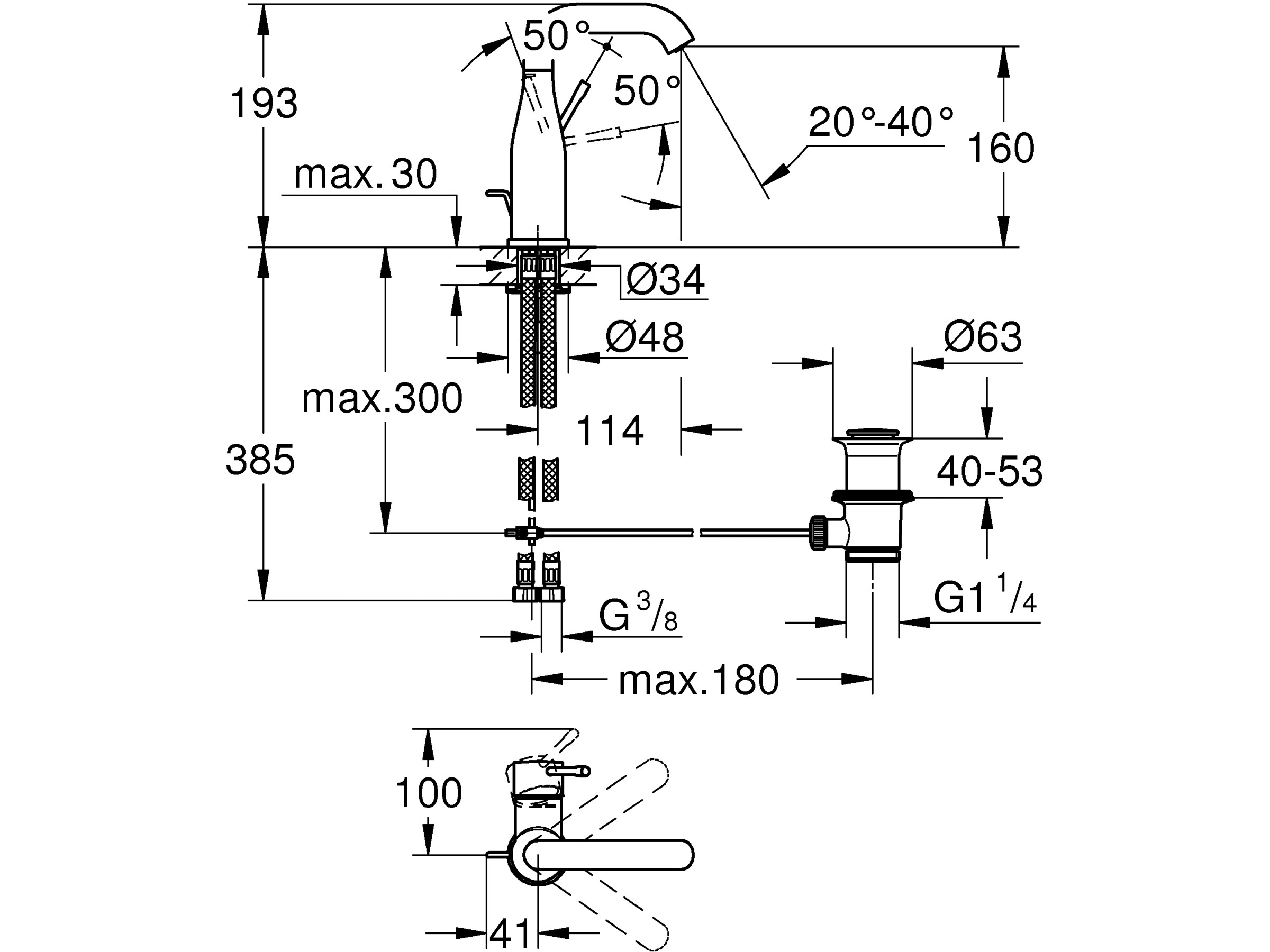 Grohe Einhand-Waschtischbatterie Essence M-Size Supersteel kaufen 