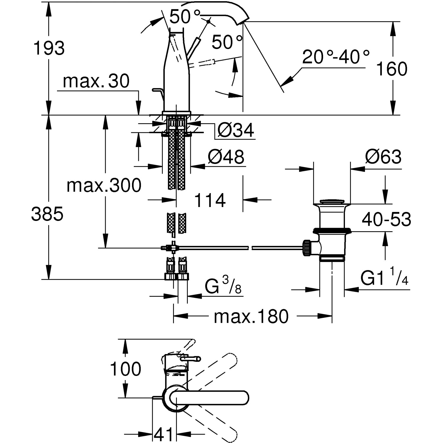Grohe Einhand-Waschtischbatterie Essence M-Size Supersteel kaufen 