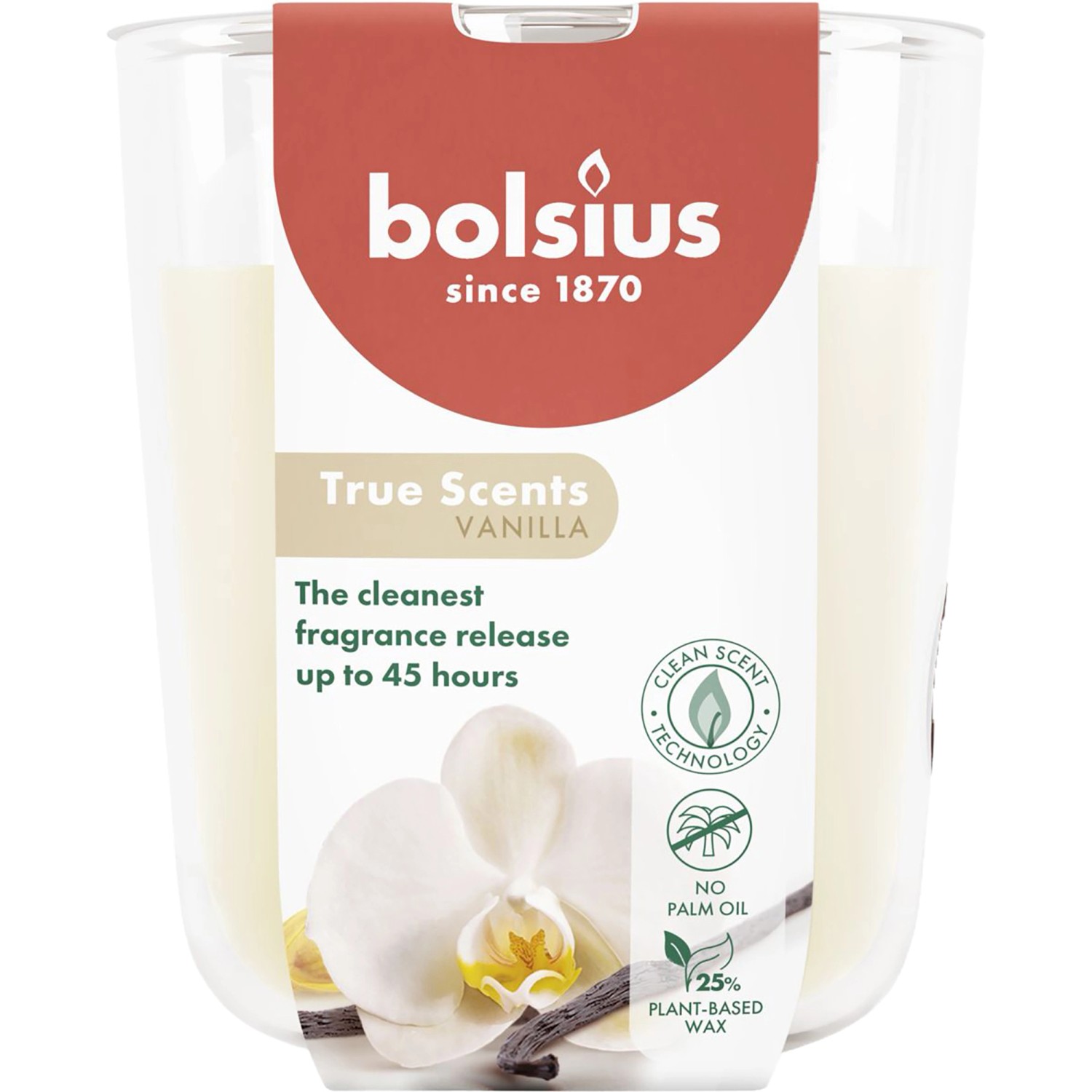 Bolsius Duftkerze True Scents Vanille im Glas Elfenbein Groß günstig online kaufen