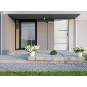 Vente-unique Haustür Naxara Weiß 95 cm