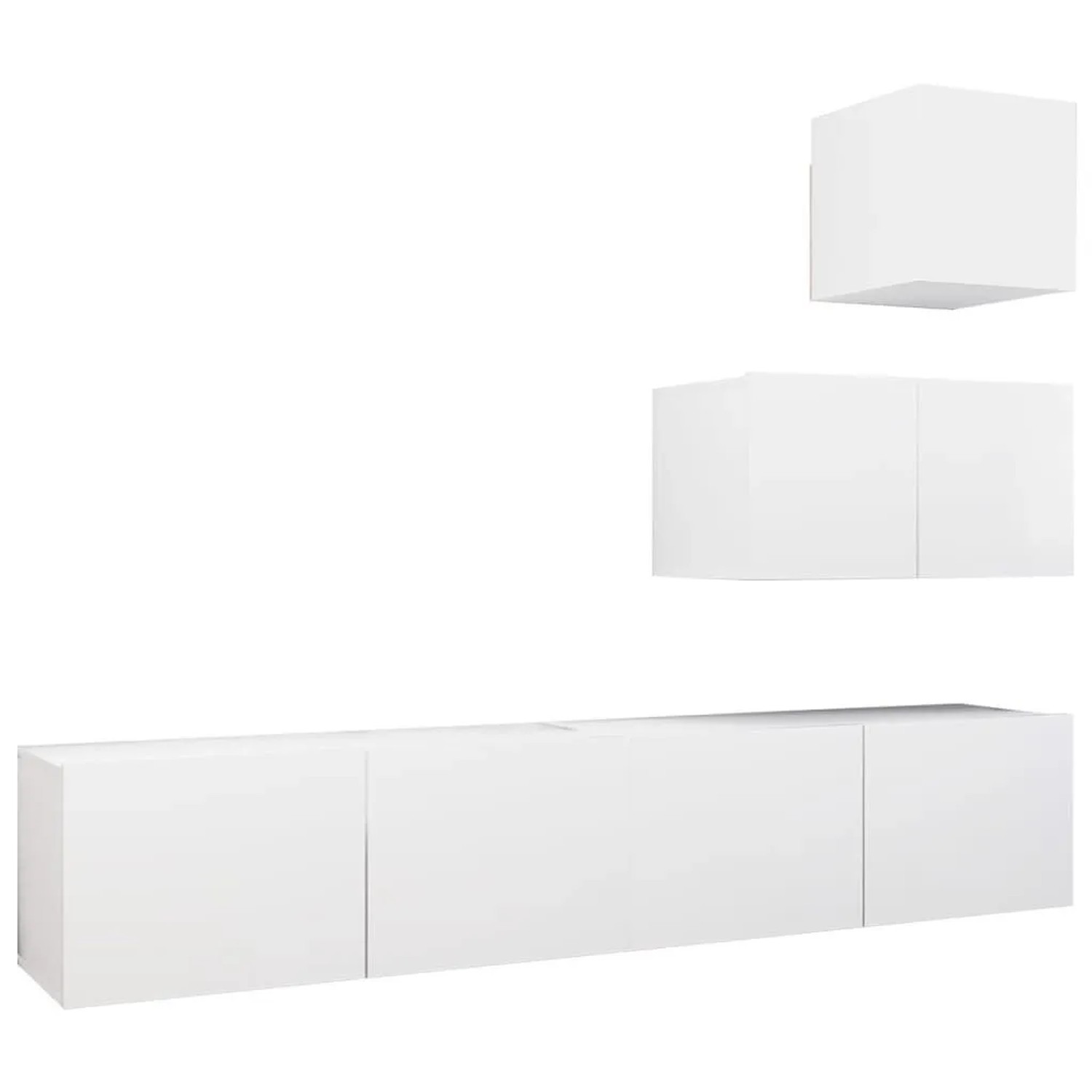 vidaXL 4-Tlg TV-Schrank-Set Weiß Holzwerkstoff 3078735