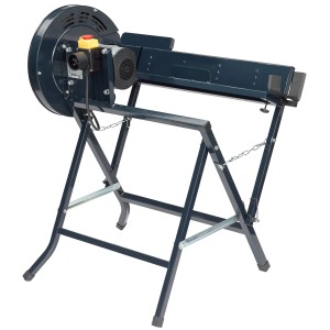 CMI Brennholzwippsäge C-BHS 2200 mit robustem Stahlgestell für Brennholz bis 125 mm Schnitttiefe.