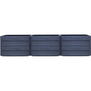 Garantia Hochbeet Ergo Vario 2 Stone, Kunststoff-Hochbeet in Steinoptik, 3 Module