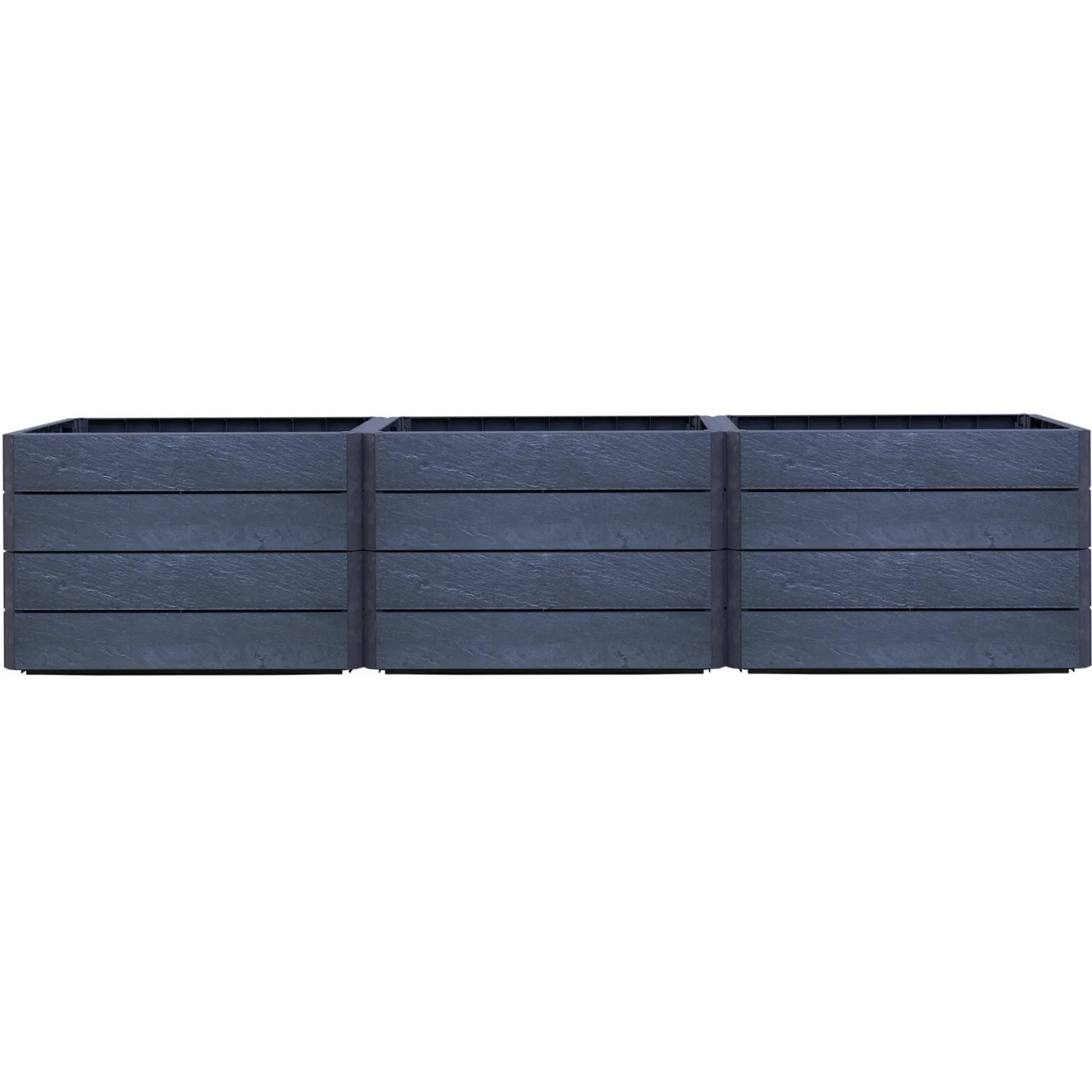 Garantia Hochbeet Ergo Vario 2 Stone, Kunststoff-Hochbeet in Steinoptik, 3 Module