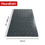 Dunkelgrauer PVC-Bodenbelag mit rutschfester Riffelblech-Optik, 110 cm breit, ideal für Werkstatt & Garage.