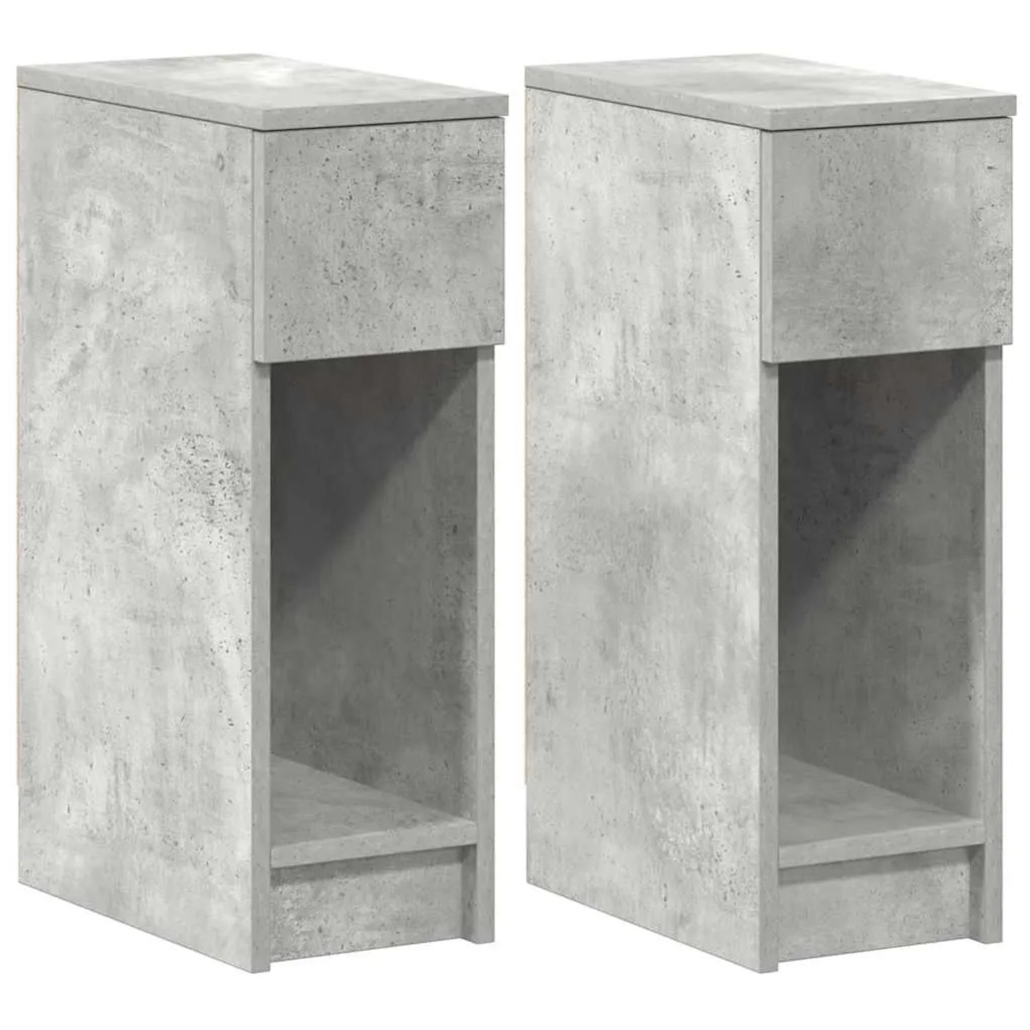 vidaXL Nachttische mit Schublade 2 Stk Betongrau 20x36x60 cm 858702