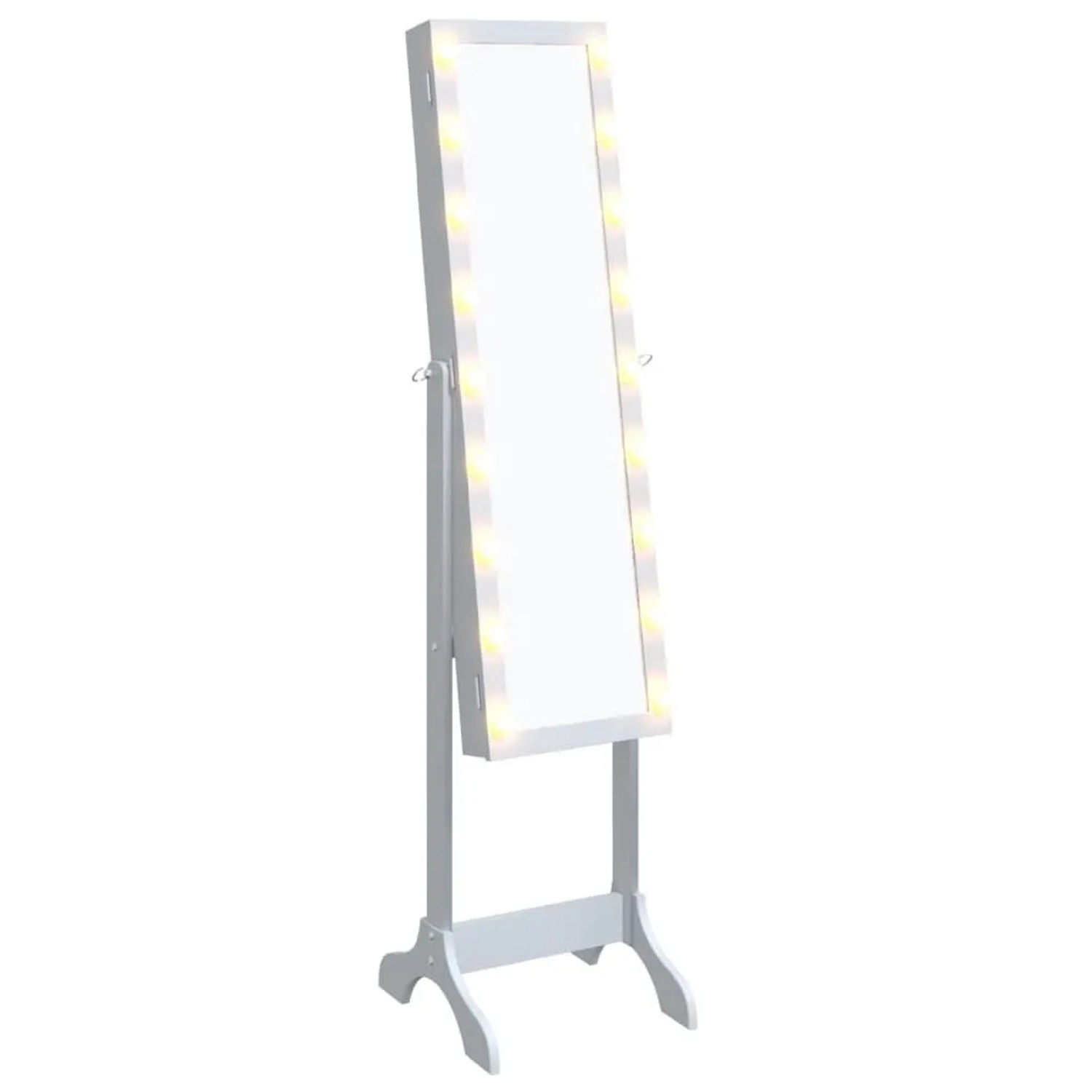 vidaXL Standspiegel mit LED Weiß 34x37x146 cm 351766