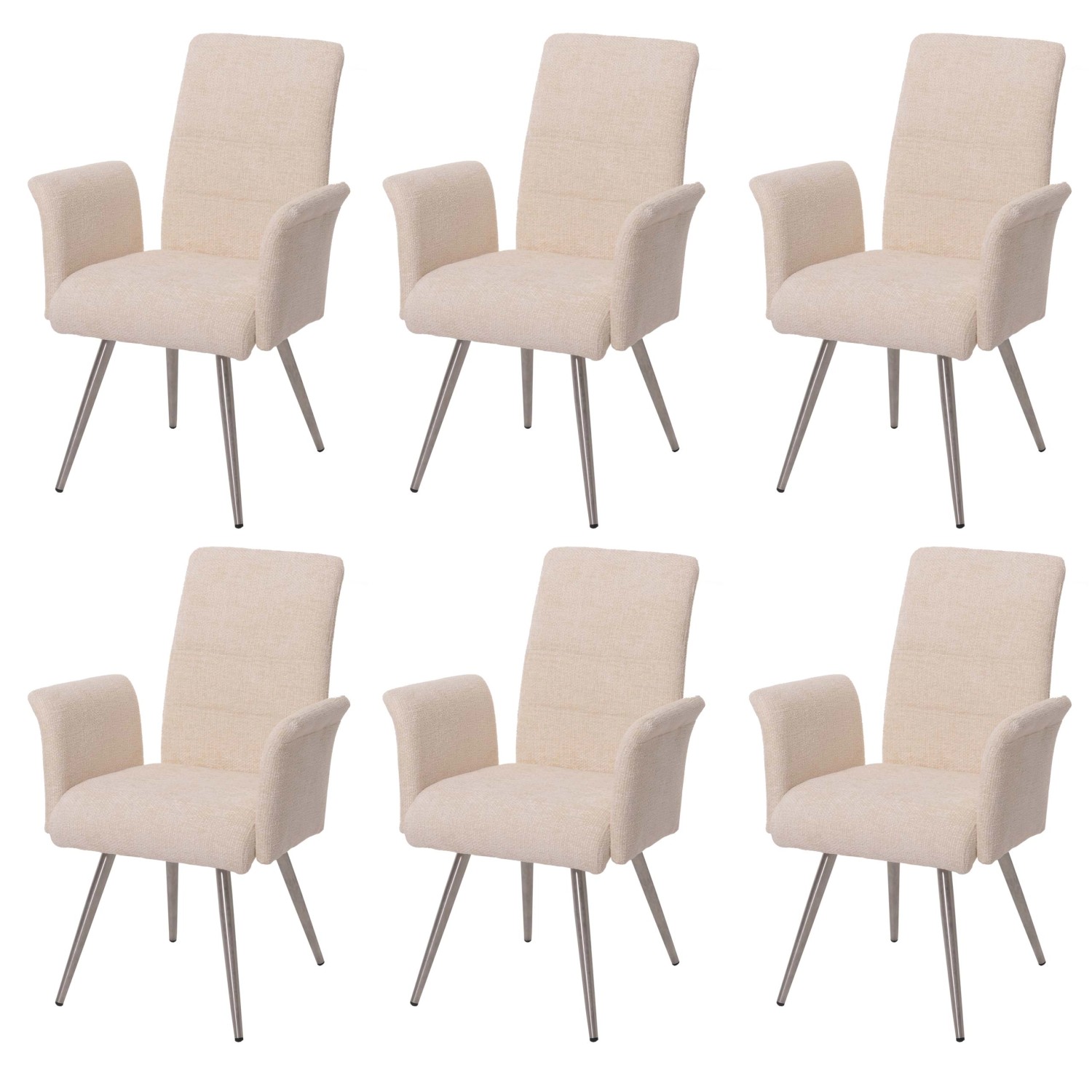 MCW Esszimmerstuhl G55 6er-Set mit Armlehne Creme günstig online kaufen