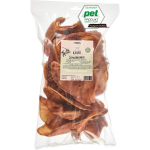 Primox Hunde-Snack Schweineohren, 800g Packung. Getrocknete Kausnacks für Hunde.