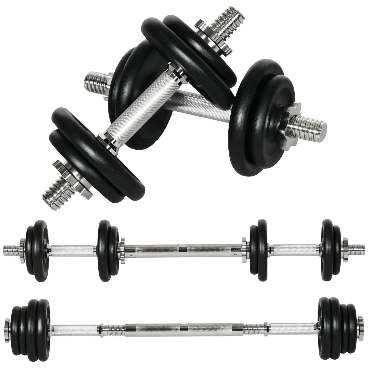 HOMCOM Hantel-Set Verstellbare Dumbbellset Eisen Schwarz 95L x 16B x 16H cm
