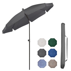 Sekey Balkonschirm 200 cm grau mit Schutzhülle, verschiedene Farben verfügbar.