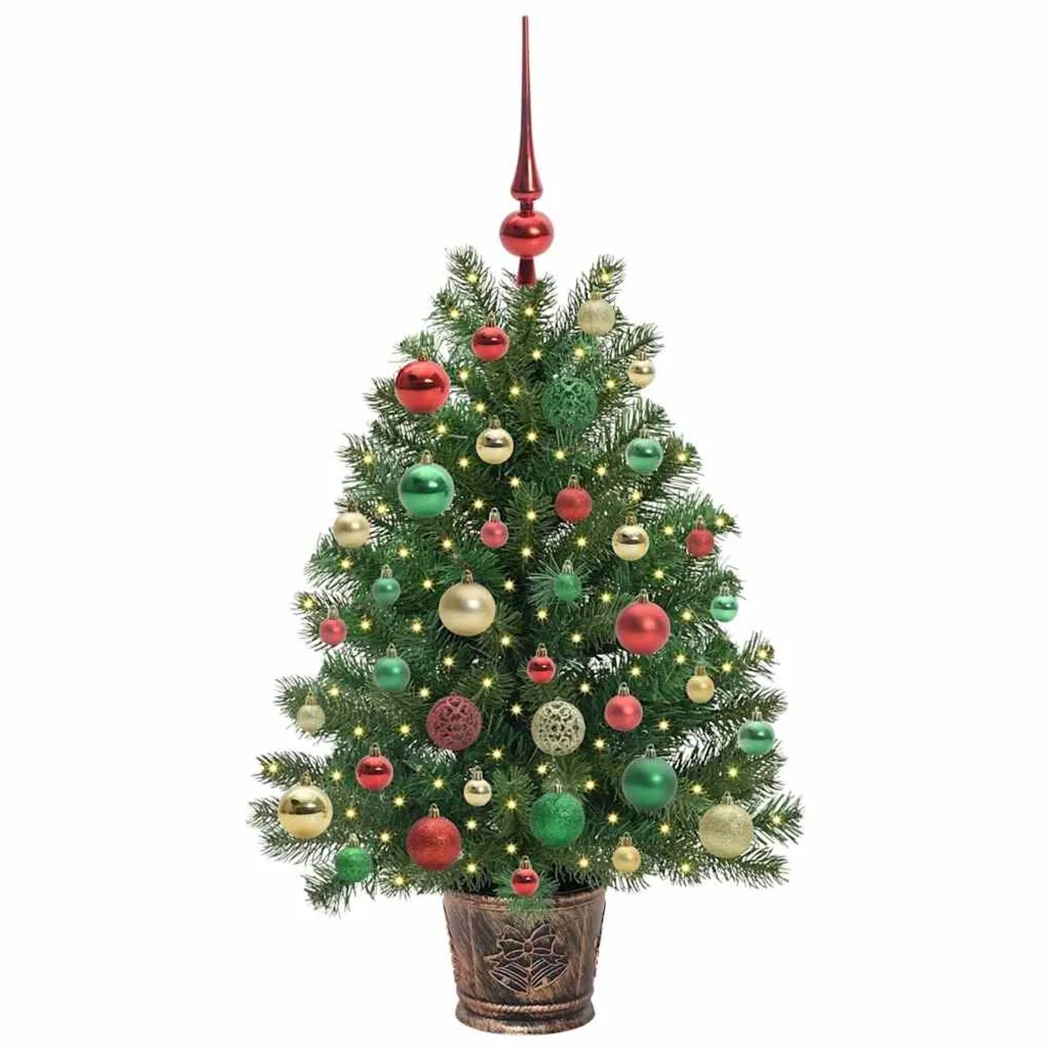 vidaXL Künstlicher Weihnachtsbaum mit 150 LEDs Grün 95 cm PE und PVC 3397323