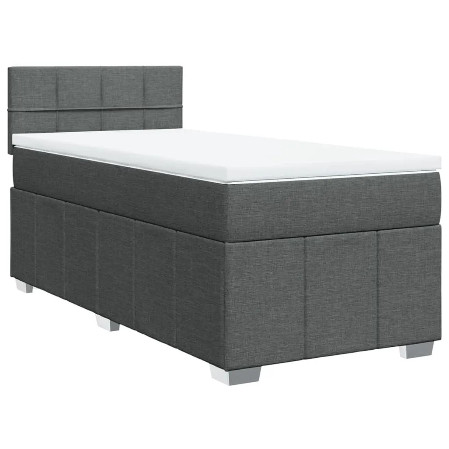 vidaXL Boxspringbett mit Matratze Dunkelgrau 80x200 cm Stoff 3289196