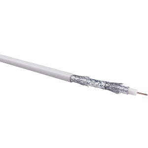 Schwaiger Koaxialkabel, 50m, 115 dB, mit 4-fach Schirmung für Satelliten- und Kabelfernsehen.