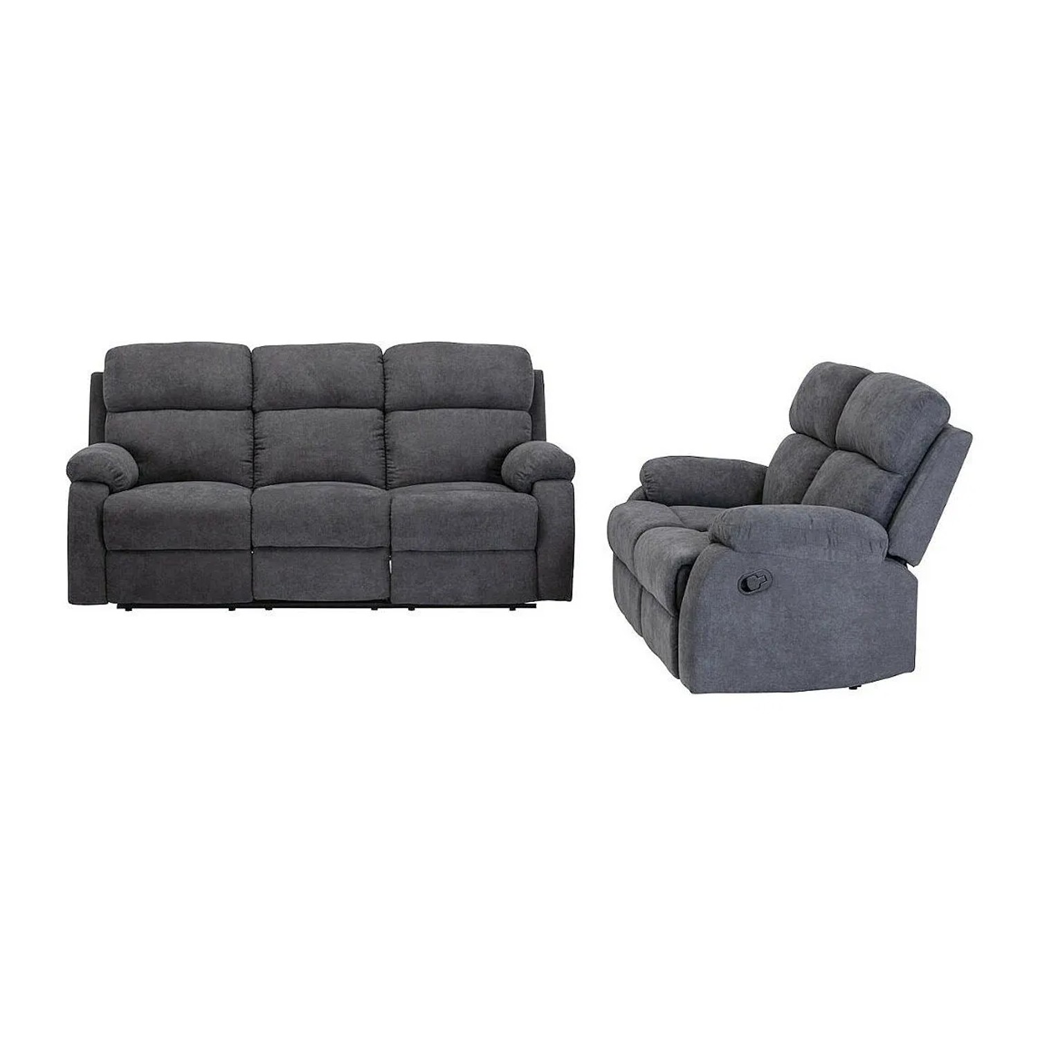 Vente-unique Couchgarnitur Tolzano Anthrazitgrau 201 cm  146 cm