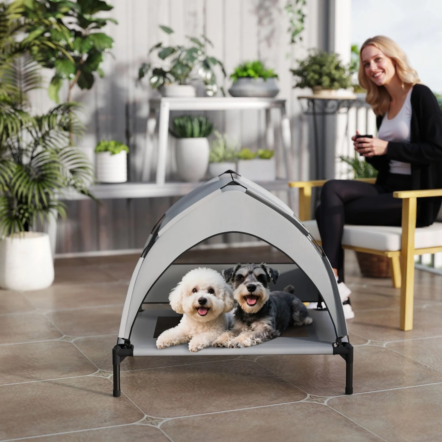PawHut Erhöhtes Hundebett Polyester 76 x 61 x 70cm_8