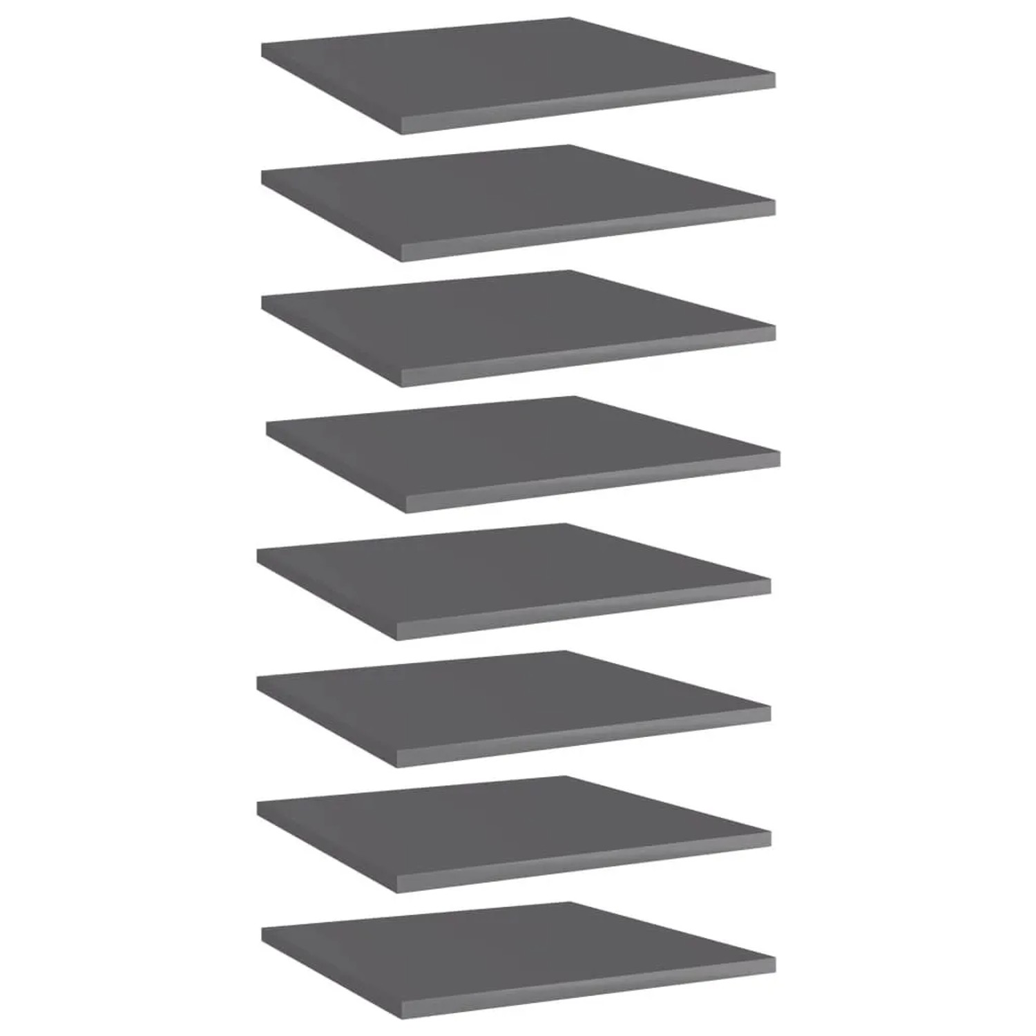 vidaXL Bücherregal-Bretter 8 Stk Hochglanz-Grau 40x40x1,5 cm 805185